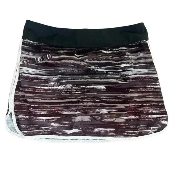 Athleta Skort Active Tennis Golf Black & Burgundy Size 12 - Picture 1 of 7